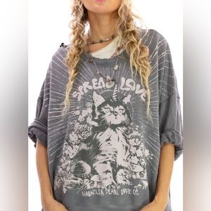 Magnolia Pearl Spread Love Hi-Lo Francis Sweatshirt NWTNW OSFM